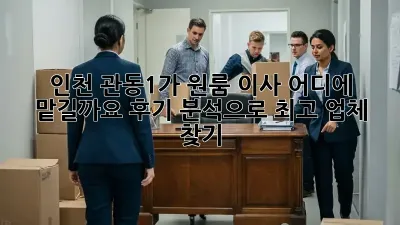 인천 관동1가 원룸 이사, 어디에 맡길까요? 후기 분석으로 최고 업체 찾기!